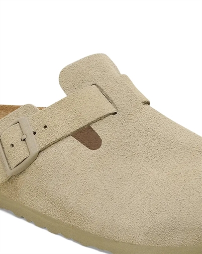 Boston Suede Leather Sandal - Faded Khaki - Birkenstock